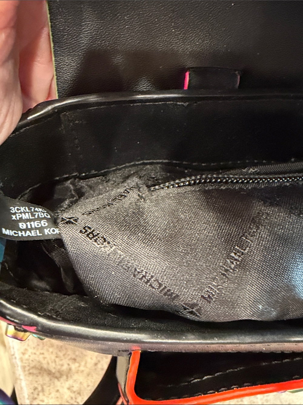 Michael Kors Black Satchel with multi Trim and Iridescent Hardware - Picture 9 of 15